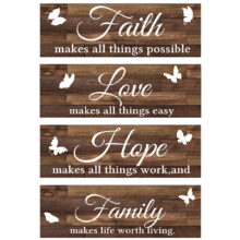 1 Set Faith Hope Love Wall Decor Inspirational Wall Art Wooden Wall Art Sign Home Decor