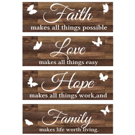 1 Set Faith Hope Love Wall Decor Inspirational Wall Art Wooden Wall Art Sign Home Decor