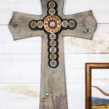 20″H Rustic Western Wooden Wall Cross Home Decor