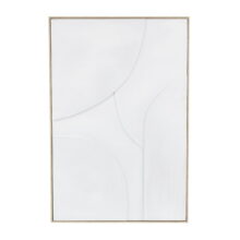 DecMode White Wooden Geometric Wall Decor with Abstract Circles and Brown Wooden Frame