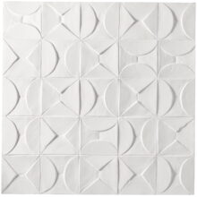 CosmoLiving by Cosmopolitan White Wooden Intricately Carved Geometric Wall Decor