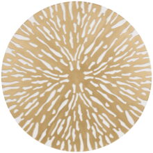 DecMode Gold Wooden Abstract Carved Starburst Wall Decor with White Backing