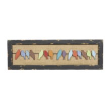 DecMode Multi Colored Wooden Bird Wall Decor