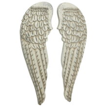 DecMode White Wooden Carved Wings Bird Wall Decor (2 Count)