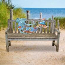 Designocracy G99514 20 x 40 in. Mermaiden Coastal Loveseat Rustic Bench Wooden Wall Decor