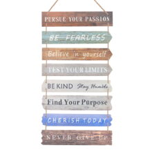 Kabuer Inspirational Wall Art Decor, Wooden Wall Hanging Decoration Sign for Home Living Room Office Classroom Gym