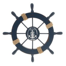 Nautical Wooden Ship Steering Wheel Home Decor/ Wall Art 11″””” Diameter – Dark Dark Blue