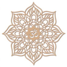 Om Lotus Wooden Wall Art Decor 12″ Crystal Grid Sacred Geometry Laser Cut Wall Sculpture Hanging Decor Home Decoration