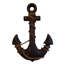 Rustic Wooden Anchor Nautical Themed with Rope Crosses Wall Art Decor