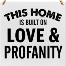 This Home is Built on Love Decorative Wooden Sign Home Family Wood Plaque Decor Modern or Wall Display for Living Room Bedroom Wood Sign Wooden Wall Decor 8 * 8 inch