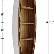 Wooden Boat Decor Hanging Wood Boat Decoration for Wall, Rustic Nautical Boat Decor Beach Theme Home Decoration Boat Sculpture Home Decor for Bathroom Bedroom Lake House Decoration